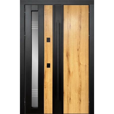 Двері Т6.23.ТЧ (офісна ручка) (9005) 1200 метал крафт золотий/метал фарбований 9005_зовн ~731.1 + ду