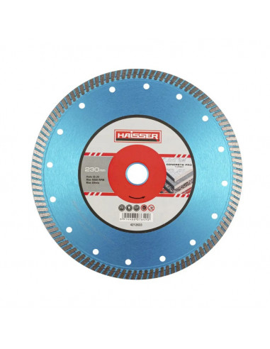 Диск алмазний "HAISSER" Turbo CONCRETE PRO 230x3.0x10x22.23
