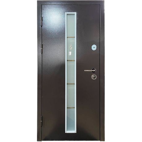 Двері металеві М/МДФ ТИП4 2050*860 ліві (-/дуб бронзовий зовнішня) СТ-101