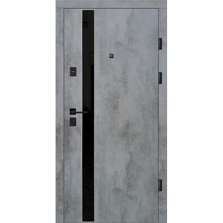 КС-29: Двері металеві МДФ/МДФ ТИП14 2050*860 ліві (оксид темний/бiла шагрень)