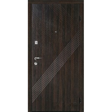 ЕКО-5: Двері металеві МДФ/МДФ ТИП1 2050*860 ліві (горіх темний/горіх темний)