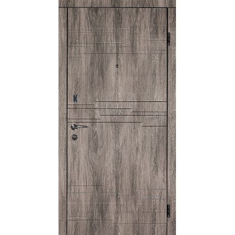 ЕКО-6: Двері металеві МДФ/МДФ ТИП1 2050*860 ліві (дуб шато/дуб шато)