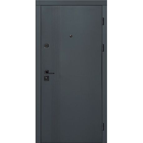 КС-12: Двері металеві МДФ/МДФ ТИП14 2050*860 ліві (мусоне дерево софтач/мусоне дерево світле софт