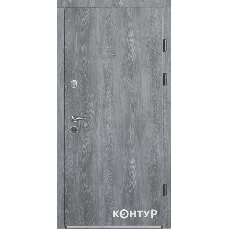 157/605 BLK [N] 2050*950 Ліве Дуб шато, Тип 2.3, KALE 252/257, мдф16/10 (сіра рама)+ нержавіючий пор