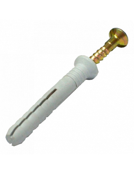 Дюбель з потайним буртиком і ударним шурупом, поліпропілен, 10*80, (Код 301)