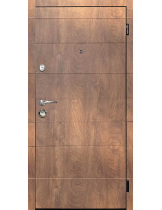 ЕКО-1: Двері металеві МДФ/МДФ ТИП1 2050*860 ліві (спил дерева коньячний/спил дерева коньячний)