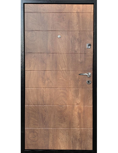ЕКО-1: Двері металеві МДФ/МДФ ТИП1 2050*860 ліві (спил дерева коньячний/спил дерева коньячний)