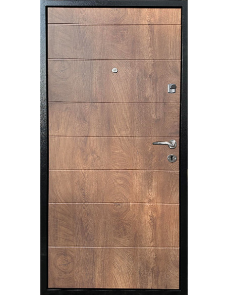 ЕКО-1: Двері металеві МДФ/МДФ ТИП1 2050*860 ліві (спил дерева коньячний/спил дерева коньячний)