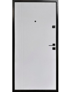 ЕКО-16/17: Двері металеві МДФ/МДФ ТИП1 2050*860 ліві (антрацит/біла шагрень) 2
