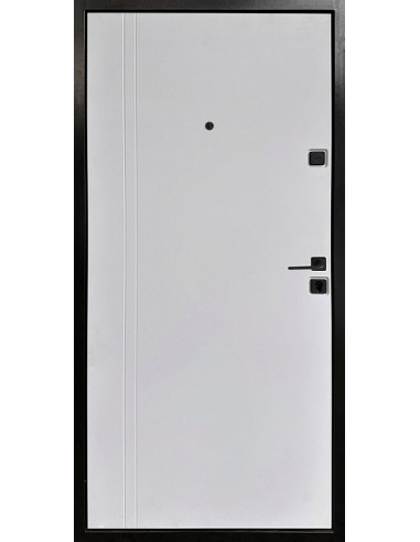 ЕКО-16/17: Двері металеві МДФ/МДФ ТИП1 2050*860 ліві (антрацит/біла шагрень)