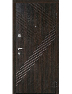 ЕКО-5: Двері металеві МДФ/МДФ ТИП1 2050*860 ліві (горіх темний/горіх темний)