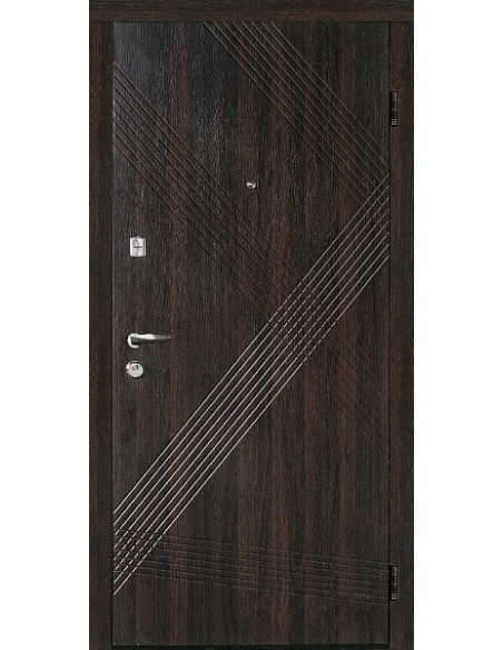 ЕКО-5: Двері металеві МДФ/МДФ ТИП1 2050*860 ліві (горіх темний/горіх темний)