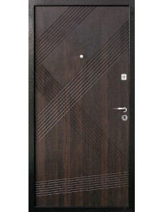 ЕКО-5: Двері металеві МДФ/МДФ ТИП1 2050*860 ліві (горіх темний/горіх темний) 2