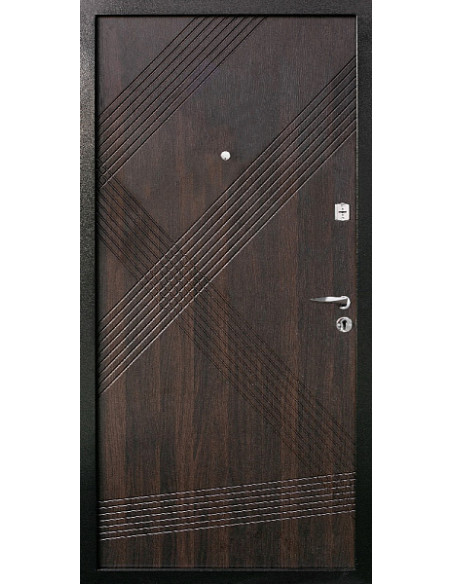 ЕКО-5: Двері металеві МДФ/МДФ ТИП1 2050*860 ліві (горіх темний/горіх темний)