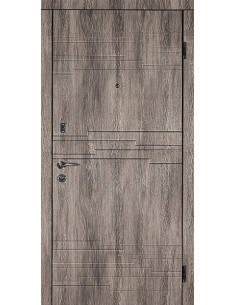 ЕКО-6: Двері металеві МДФ/МДФ ТИП1 2050*860 ліві (дуб шато/дуб шато)