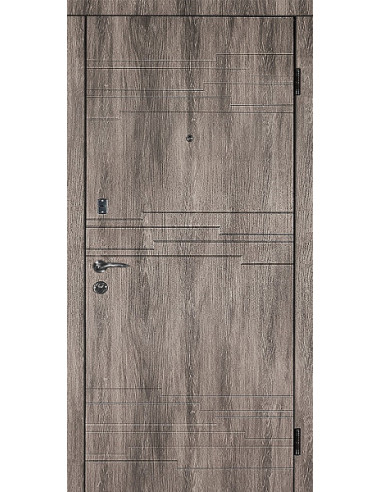 ЕКО-6: Двері металеві МДФ/МДФ ТИП1 2050*860 ліві (дуб шато/дуб шато)