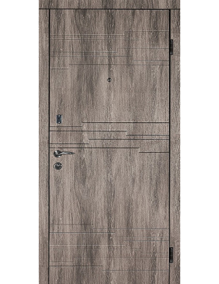 ЕКО-6: Двері металеві МДФ/МДФ ТИП1 2050*860 ліві (дуб шато/дуб шато)