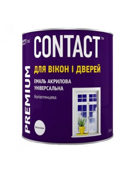Емаль "Contakt" біла акрилова для вікон і дверей  0,75 л