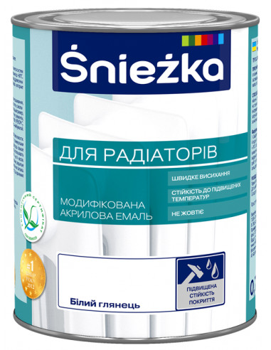 Емаль акрилова для радіаторов "Sniezka" глянцевий білий 0,75л