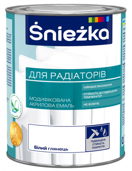 Емаль акрилова для радіаторов "Sniezka" глянцевий білий 0,75л