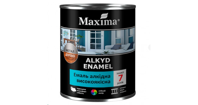 Емаль алкідка високоякісна жовта MAXIMA 07  кг.