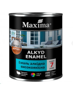Емаль алкідка високоякісна чорна MAXIMA 0.7 кг