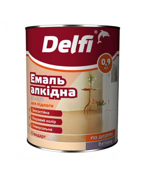 Емаль алкідна ПФ-266 Червоно-Коричнева ТМ "DELFI" -2,8 кг