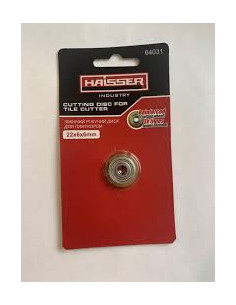 Змінний ріжучий диск до плиткорізу 22*6*6мм, підшипник, титанове покриття Haisser