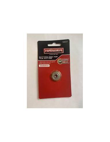 Змінний ріжучий диск до плиткорізу 22*6*6мм, підшипник, титанове покриття Haisser
