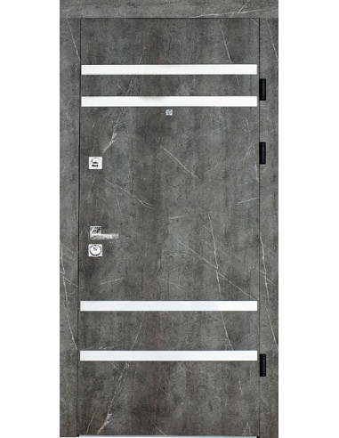 515/608 [N] скло BLK 2050*850 Праве Юпітер/Білий супермат Тип 3.2, SECUREMME 2019/2061, мдф16/16 