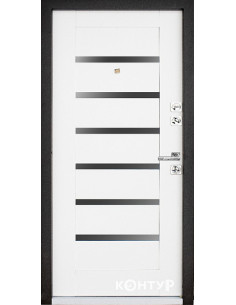 515/608 [N] скло BLK 2050*850 Праве Юпітер/Білий супермат Тип 3.2, SECUREMME 2019/2061, мдф16/16  2