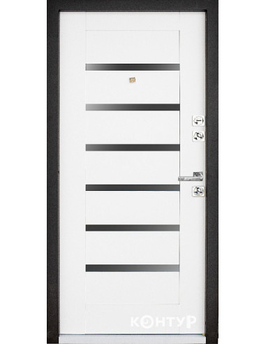 515/608 [N] скло BLK 2050*850 Праве Юпітер/Білий супермат Тип 3.2, SECUREMME 2019/2061, мдф16/16 