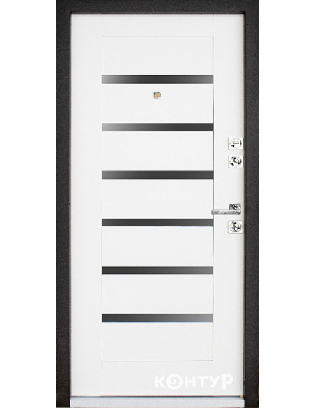 515/608 [N] скло BLK 2050*850 Праве Юпітер/Білий супермат Тип 3.2, SECUREMME 2019/2061, мдф16/16 