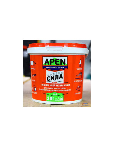 Клей монтажний  APEN "Шалена сила" акриловий білий 3 кг