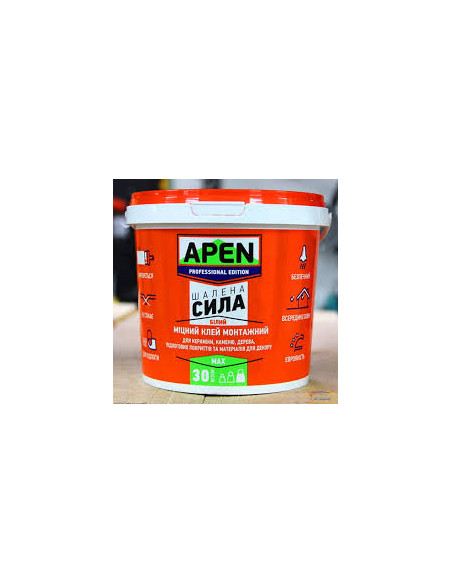 Клей монтажний  APEN "Шалена сила" акриловий білий 3 кг