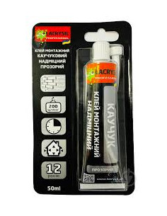 Клей монтажний  Каучуковий прозорий 50 мл 