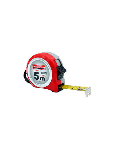 5мх19мм рулетка, нейлон, пластиковий корпус 2 стопа, HAISSER Compact