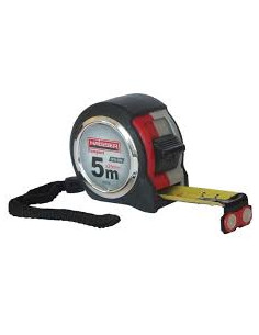 5мх25мм рулетка нейлон, прогумований корпус, 2 стопа,магніт, HAISSER Compact