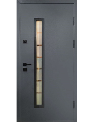 814.1/148 СП1 2050*950 Ліве Сірий (7024)/ Термо біле дерево, Тип 15. KALE 252/447, мдф-/10, склопаке