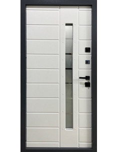 814.1/148 СП1 2050*950 Ліве Сірий (7024)/ Термо біле дерево, Тип 15. KALE 252/447, мдф-/10, склопаке 2