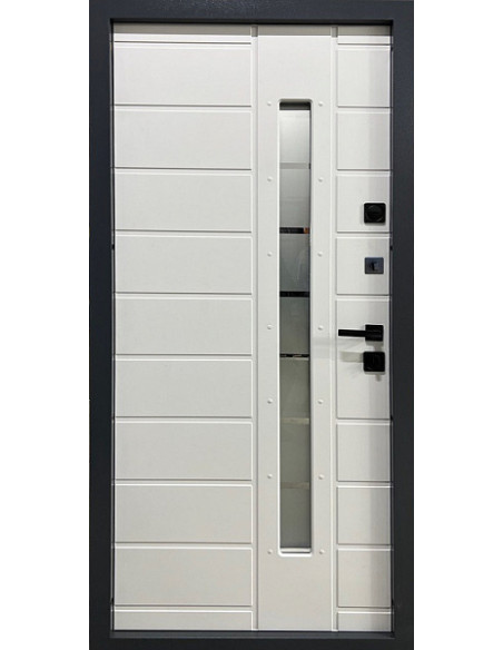 814.1/148 СП1 2050*950 Ліве Сірий (7024)/ Термо біле дерево, Тип 15. KALE 252/447, мдф-/10, склопаке