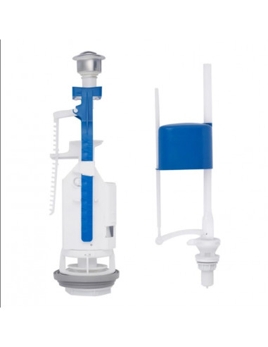 Комплект для бачка унітаза Kroner KRP - KIT7757 з подвійною кнопкою, нижнє підведення 1/2"