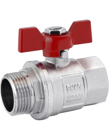 Кран кульовий +STANDART+ KARRO (1/2" ЗВ) PN40 червон.