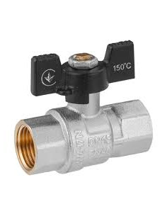 Кран кульовий KRONER 1/2" ВВ PN40 нікель метелик