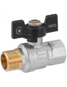 Кран кульовий KRONER нікель метелик PN40 3/4" ВЗ