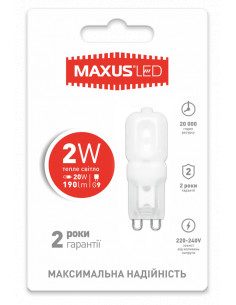 MAXUS LED 2W 3000К  G9  (1-LED - 201)