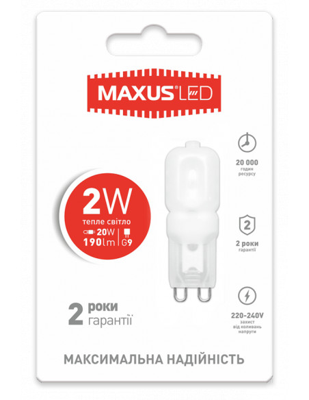 MAXUS LED 2W 3000К  G9  (1-LED - 201)