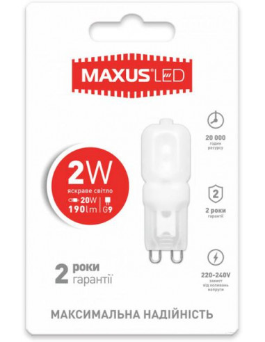 MAXUS LED 2W 4100К  G9  (1-LED - 202)