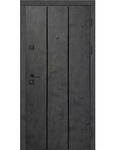 КС-11: Двері металеві МДФ/МДФ ТИП14 2050*860 ліві (бетон антрацит/оксид білий)