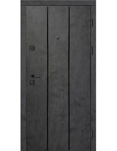 КС-11: Двері металеві МДФ/МДФ ТИП14 2050*860 ліві (бетон антрацит/оксид білий)